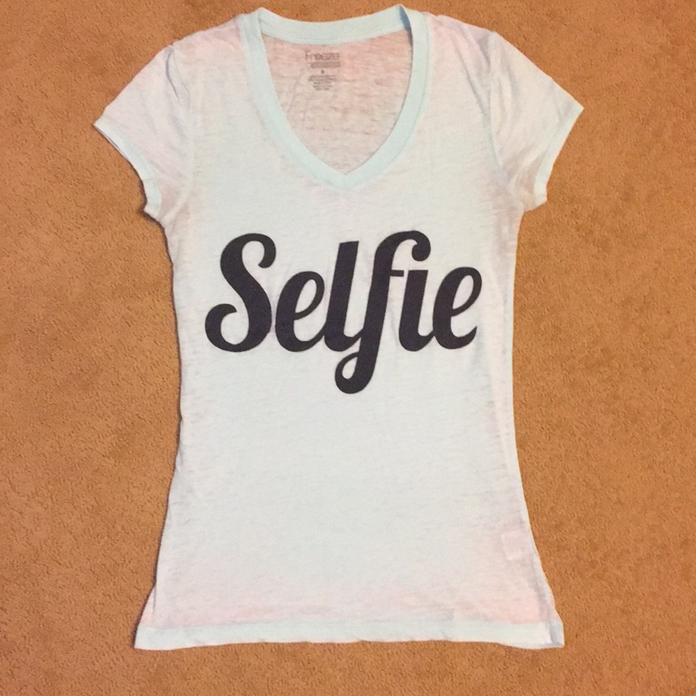 Light blue V neck T-shirt